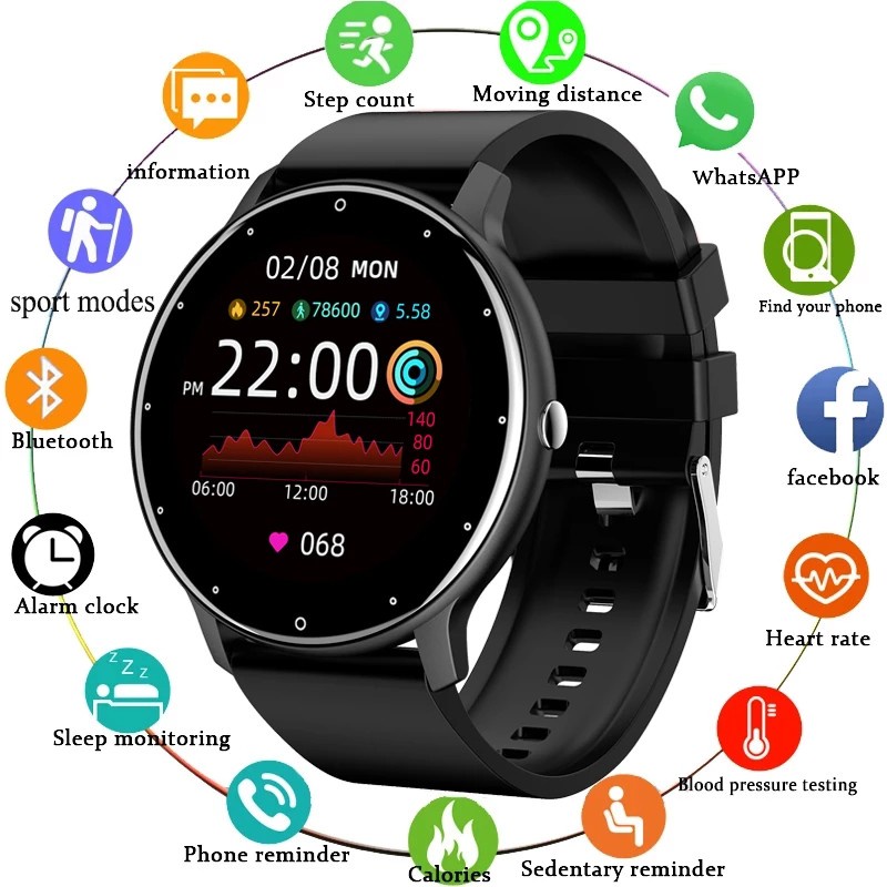 SKMEI New Smart Waterproof Tracker Men Full Touch Screen Sport Fiess Watch IP67 Bluetooth_voghion.com