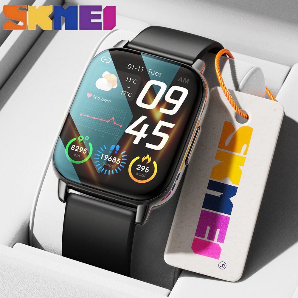 【Stock malaisie 】 SKMEI montre intelligente étanche avec appel Bluetooth Mini montre intelligente pression sang oxygène surveillance du sommeil_voghion.com