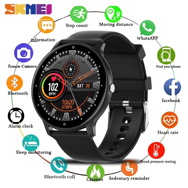 SKMEI appel de téléphone intelligent étanche Fiess Tracker plein écran tactile fréquence cardiaque multifonctionnel Sport montre de course confiture_voghion.com
