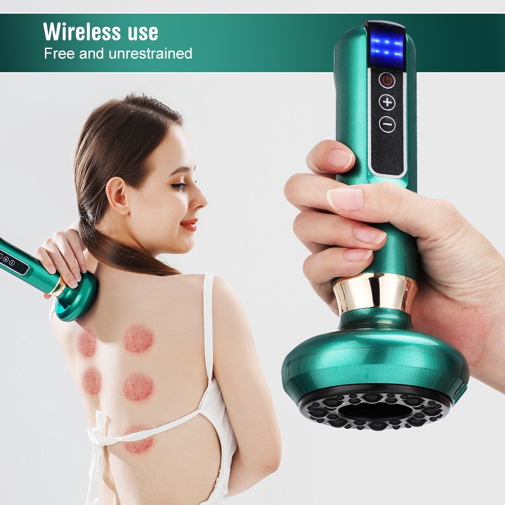 Elektrisk Cupping Massager Vakuum Sugekop GuaSha Anti Cellulite Skønhed Sundhed Skrabning Infrarød Varme Slankemassage_voghion.com