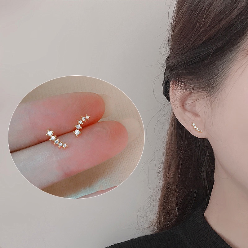 Pendientes de aro de circonita cúbica para mujer, aretes pequeños, hipoalergénicos, 14K, accesorios de joyería_voghion.com