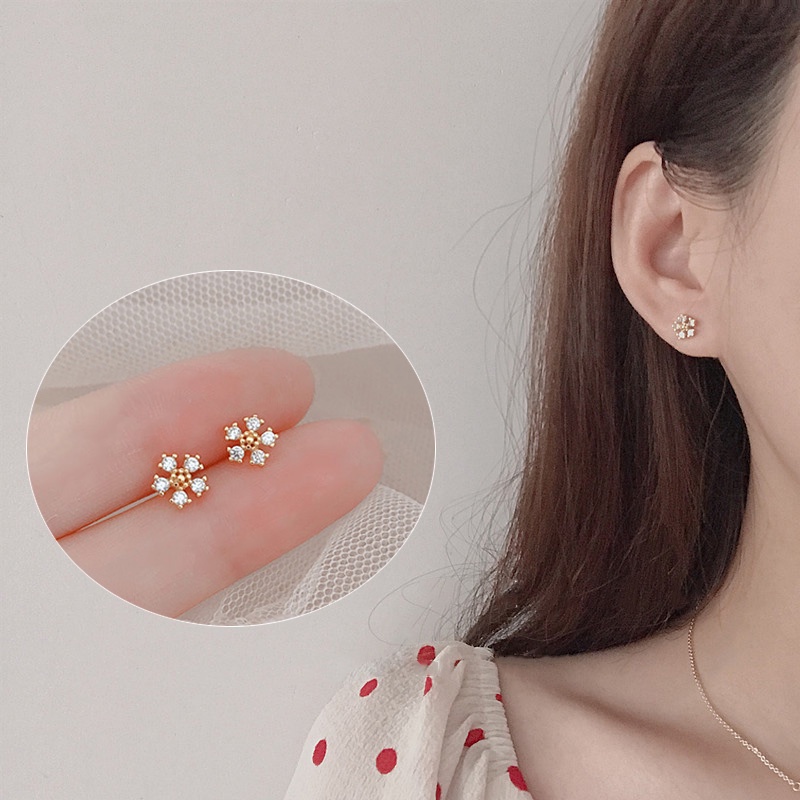 Pendientes de aro de circonita cúbica para mujer, aretes pequeños, hipoalergénicos, 14K, accesorios de joyería_voghion.com