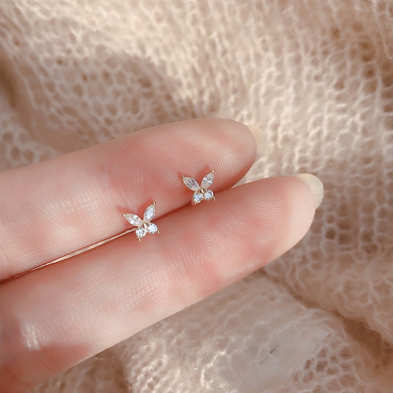 Pendientes de aro de circonita cúbica para mujer, aretes pequeños, hipoalergénicos, 14K, accesorios de joyería_voghion.com